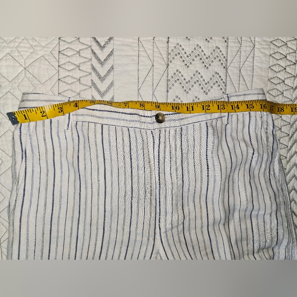 NWT Madewell The Zoe Striped Wide-Leg 100% Linen Pants Sz 6 - Picture 4 of 11